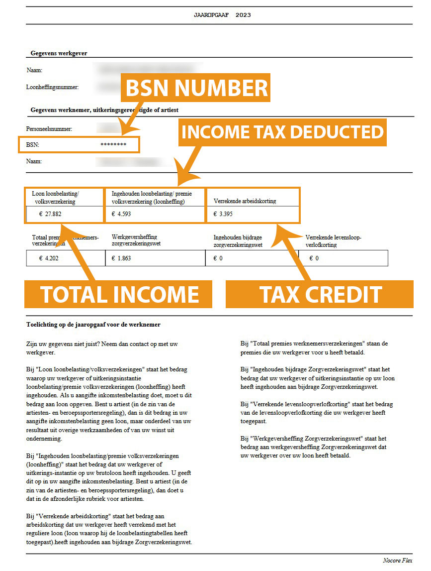 Refund your overpaid taxes from Netherlands - Jaaropgave